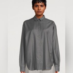 TOTEME Oversized Wool shirt Gray Plaid 34